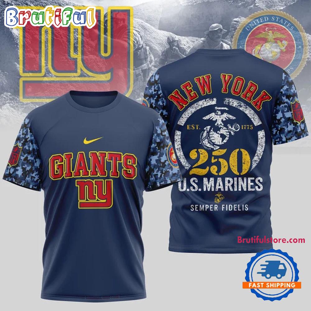 NFL New York Giants US Marines 250 Years Est.1775 Unisex 3D T Shirt