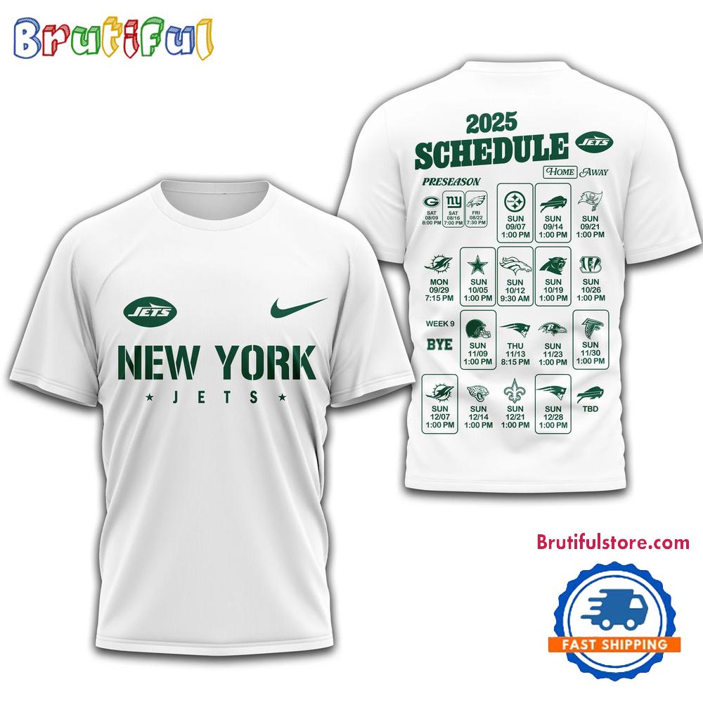 NFL New York Jets 2025 SCHEDULE All Over Print Shirt, 2025 Football Schedule Shirts