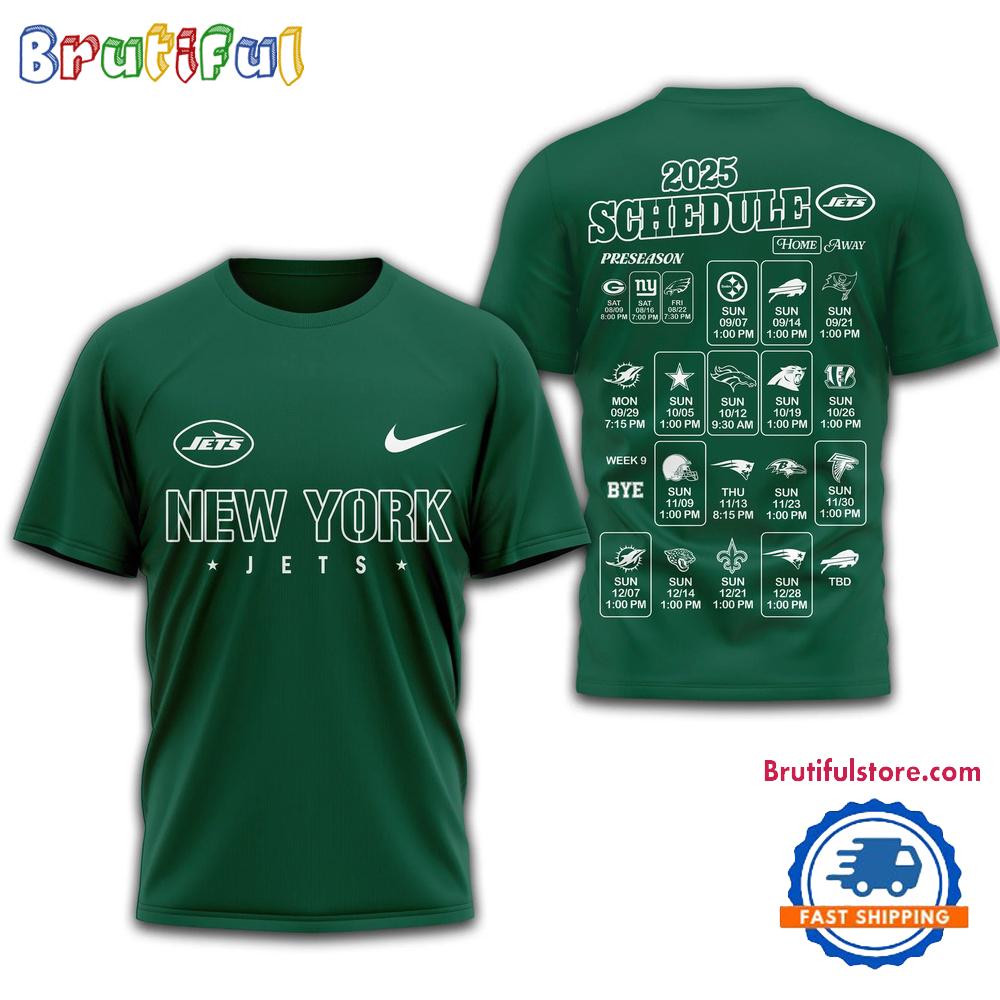NFL New York Jets 2025 SCHEDULE Unisex 3D Shirt