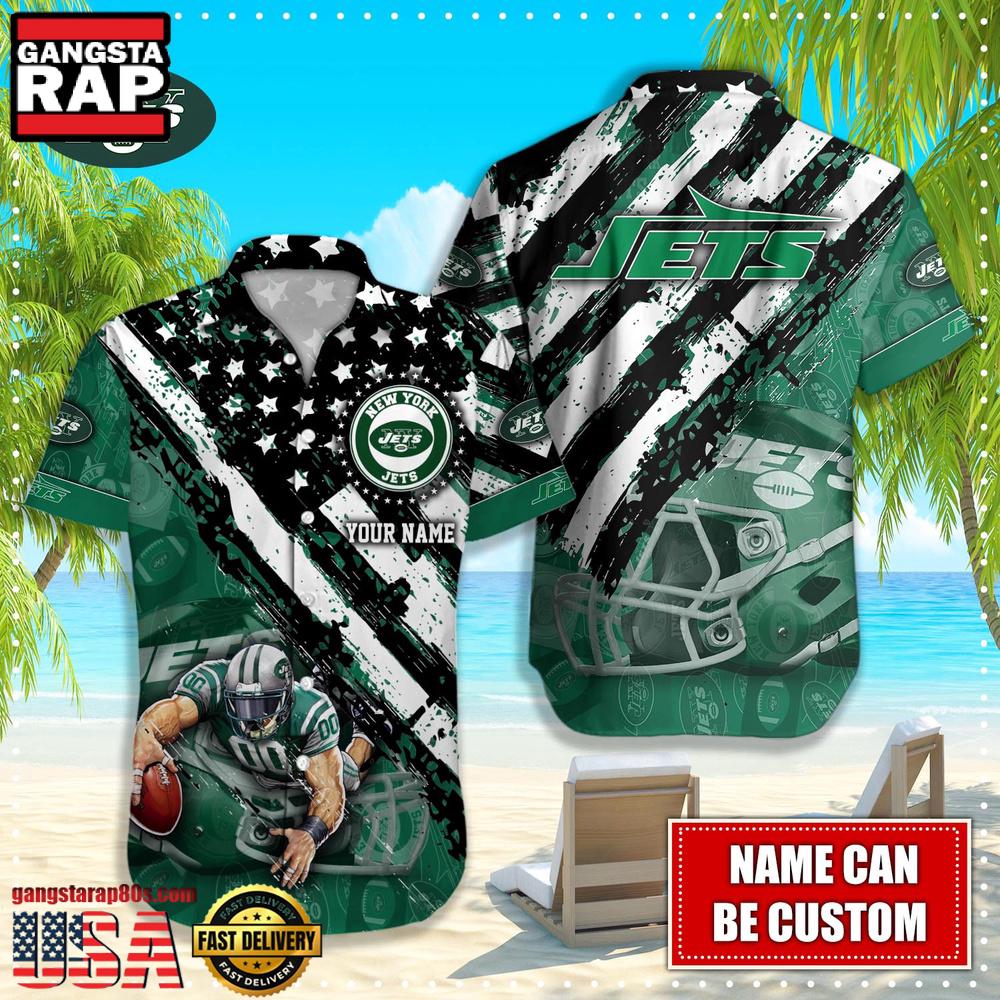 NFL New York Jets American Flag custom Hawaiian Shirts For Men Women