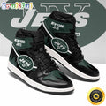 NFL New York Jets Black Green Air Jordan 1 High Sneakers