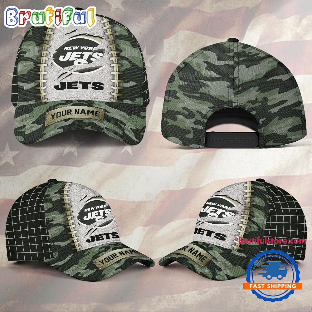 NFL New York Jets Camo Hunting Custom Name Classic Cap