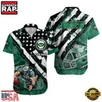 NFL New York Jets Football American Flag Mascot Custom Name Aloha Hawaiian Shirt
