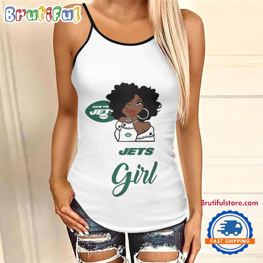 NFL New York Jets Football Summer Women’s Criss Cross Tank Top