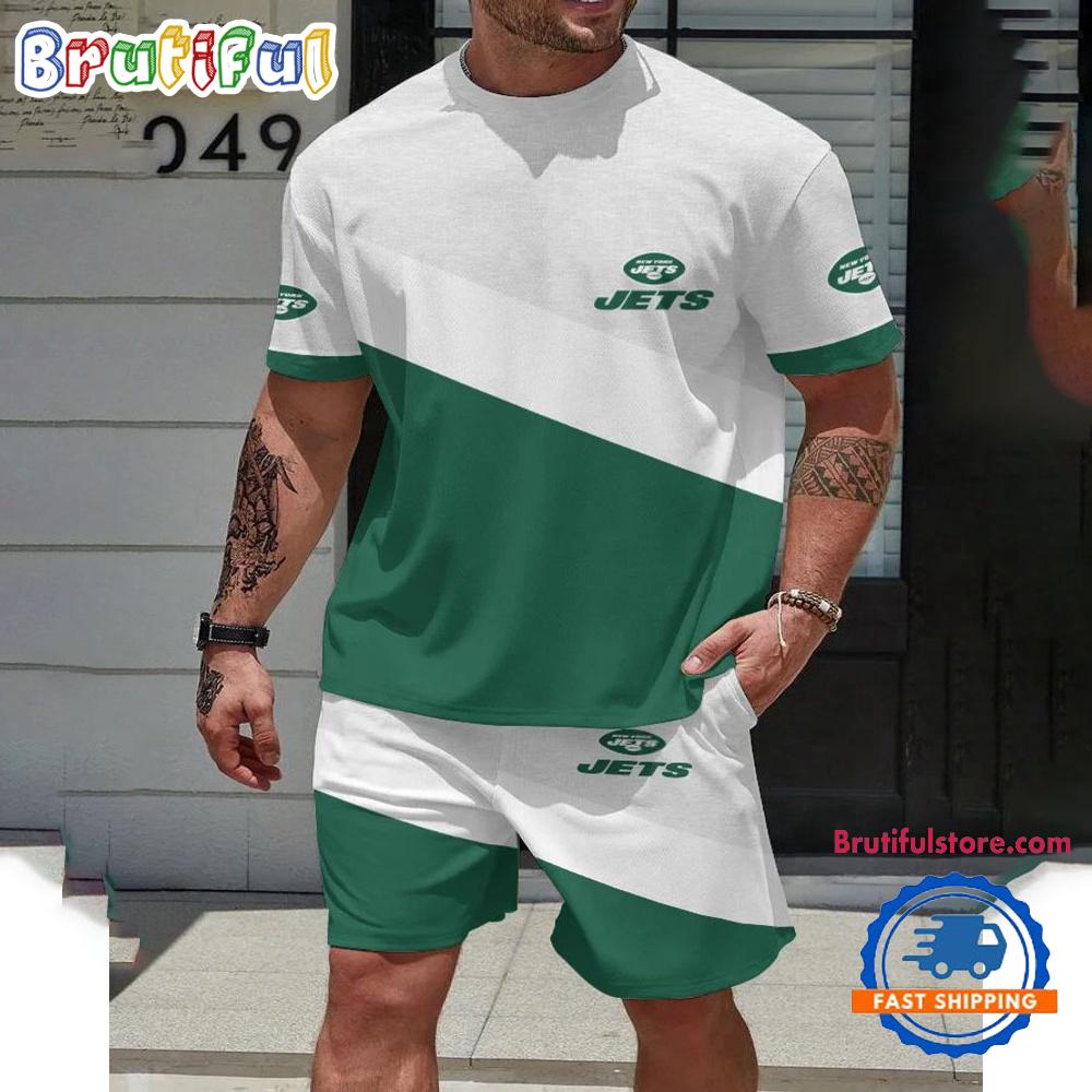 NFL New York Jets Football T Shirt And Shorts Set