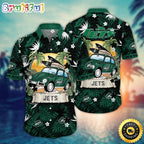 NFL New York Jets Hawaii Shirt Car Plam Tree Aloha Shirt