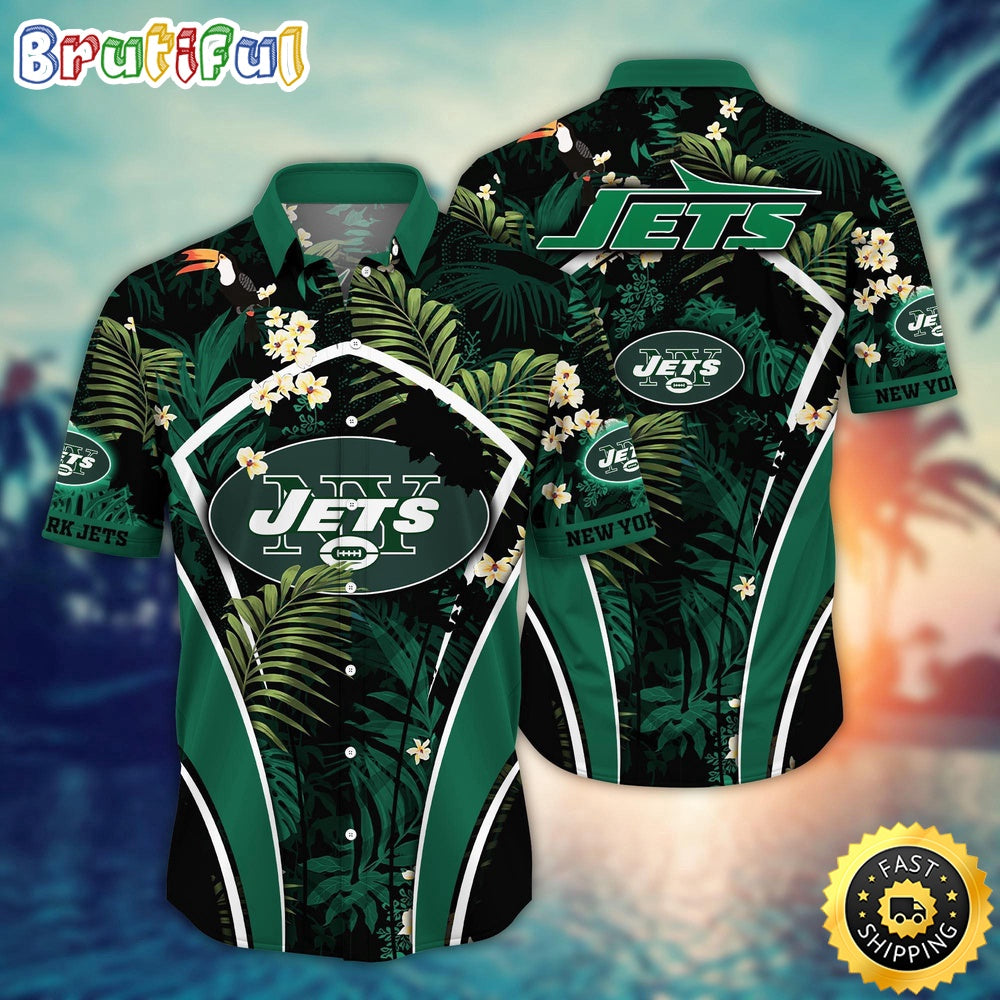 NFL New York Jets Hawaii Shirt Flower Vibrant Beachy Shirts