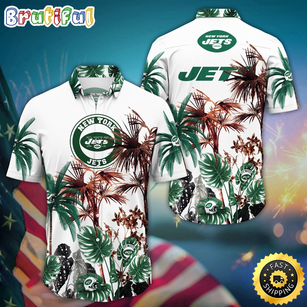 NFL New York Jets Hawaii Shirt Palm Tree Aloha Shirt For Fans
