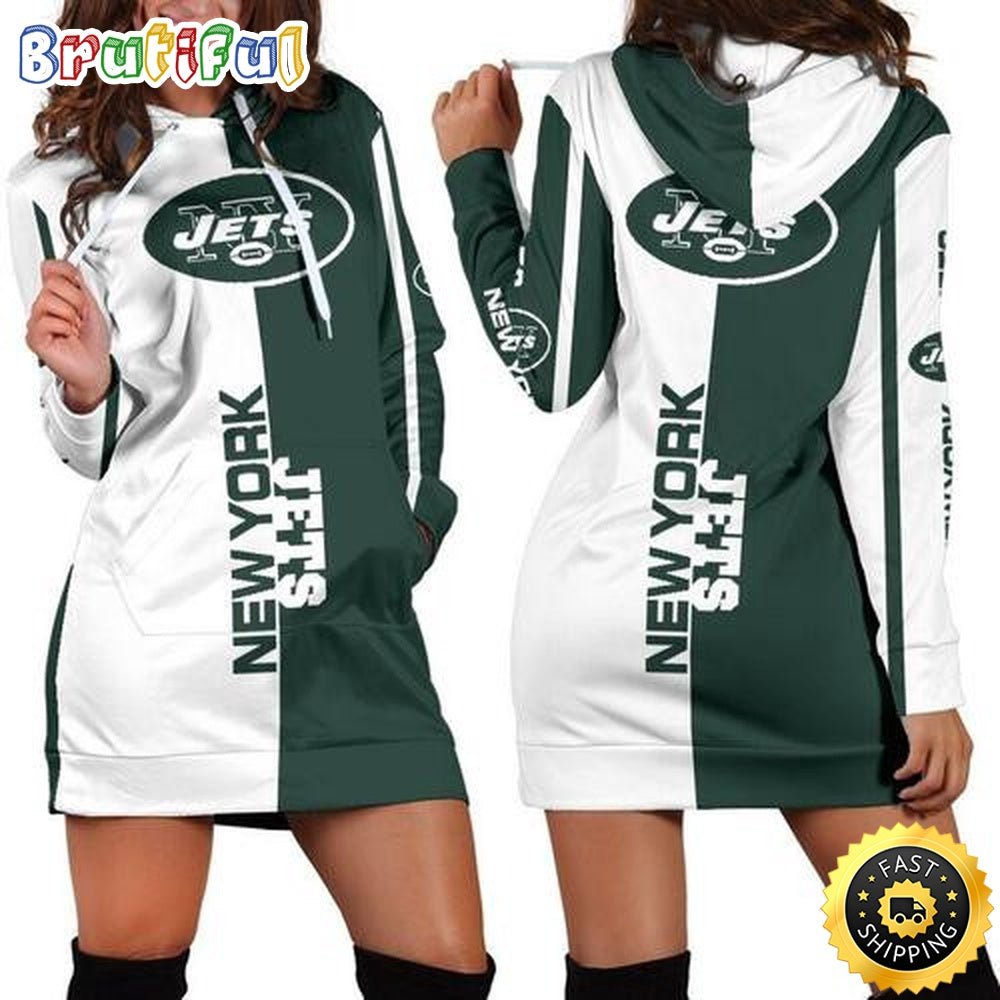NFL New York Jets Hoodie Dress All Over Print For Women Hoodie