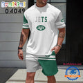 NFL New York Jets Logo Team Design T Shirt And Shorts Set