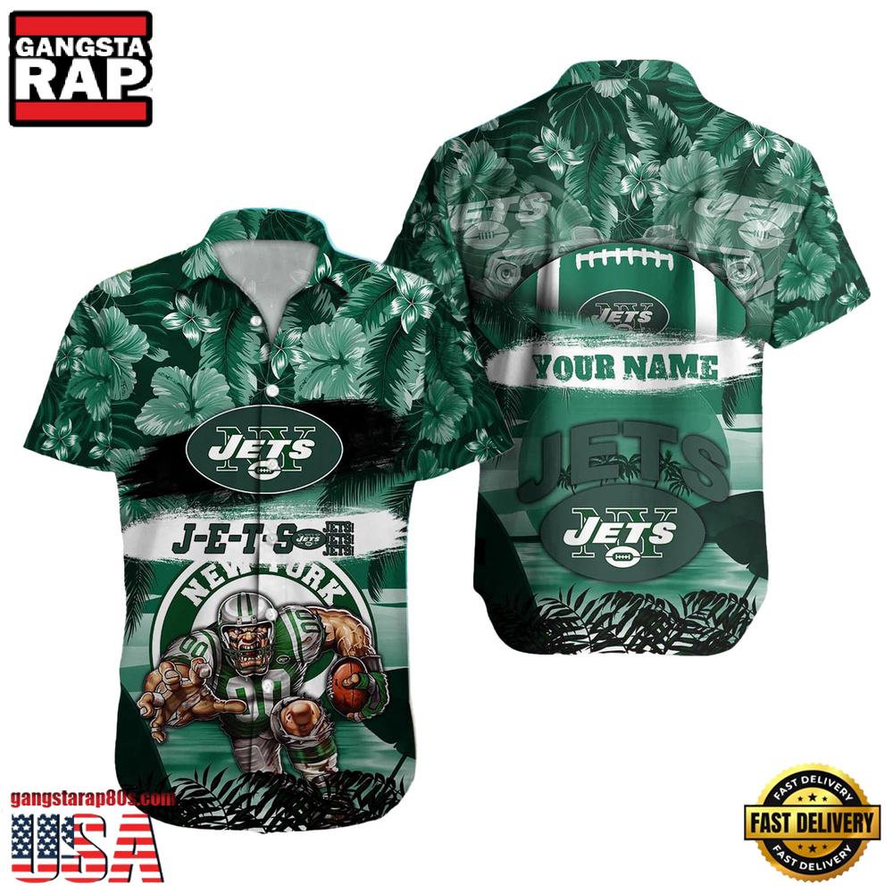 NFL New York Jets Mascot Football Aloha Hawaiian Shirt