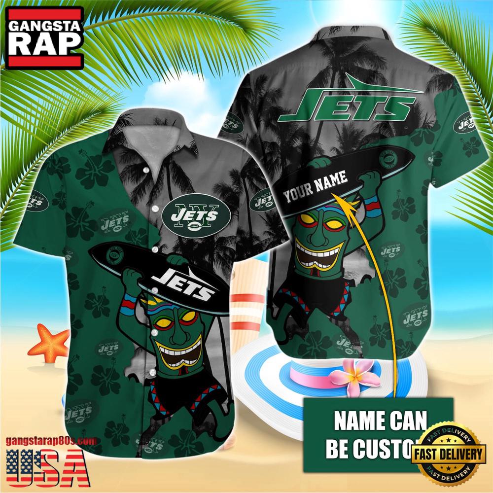 NFL New York Jets Retro Custom Name Aloha Hawaiian Shirts