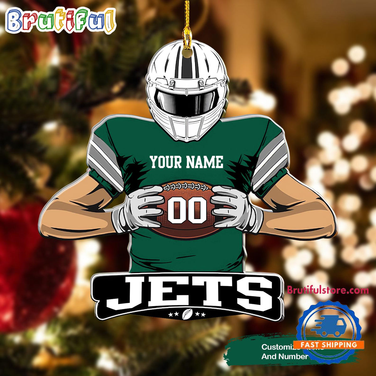 NFL New York Jets Special Football Game Player Christmas Ornament