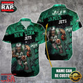 NFL New York Jets Warrior Mascot Custom Name Aloha Hawaiian Shirt