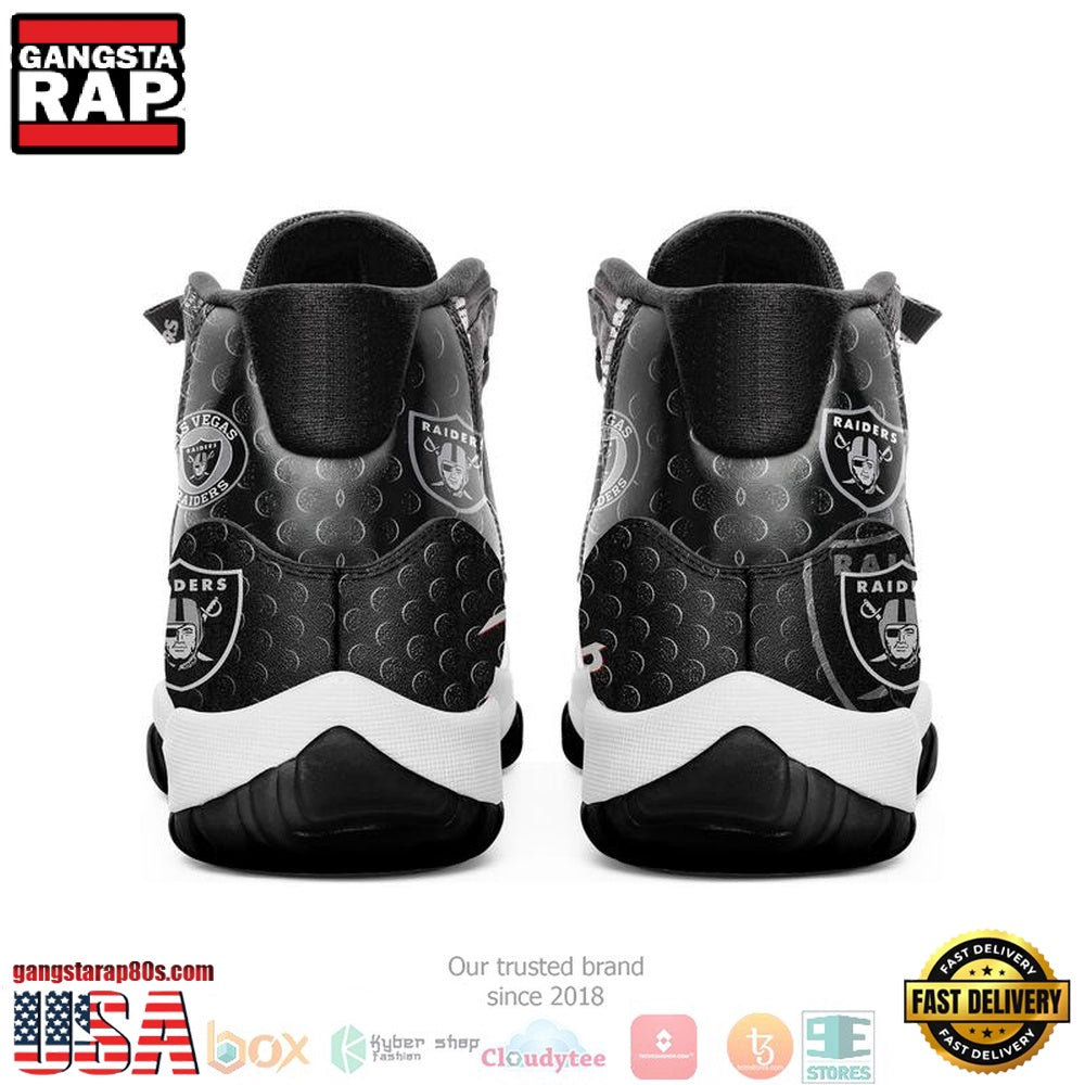 NFL Oakland Raiders Black Unique Design Air Jordan 11 Sneaker Shoes