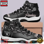 NFL Oakland Raiders Black Unique Design Air Jordan 11 Sneaker Shoes