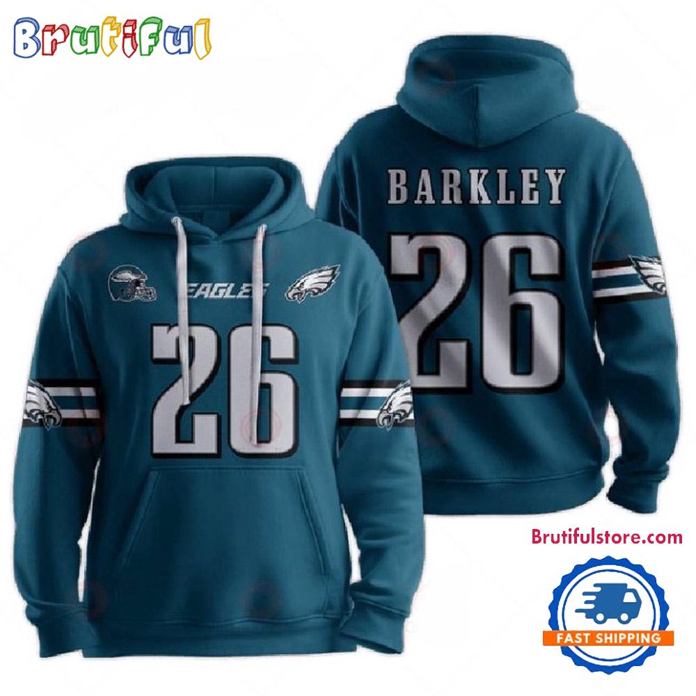 NFL Philadelphia Eagles #26 Barkley Champions Super Bowl LIX 2025 3D Hoodie