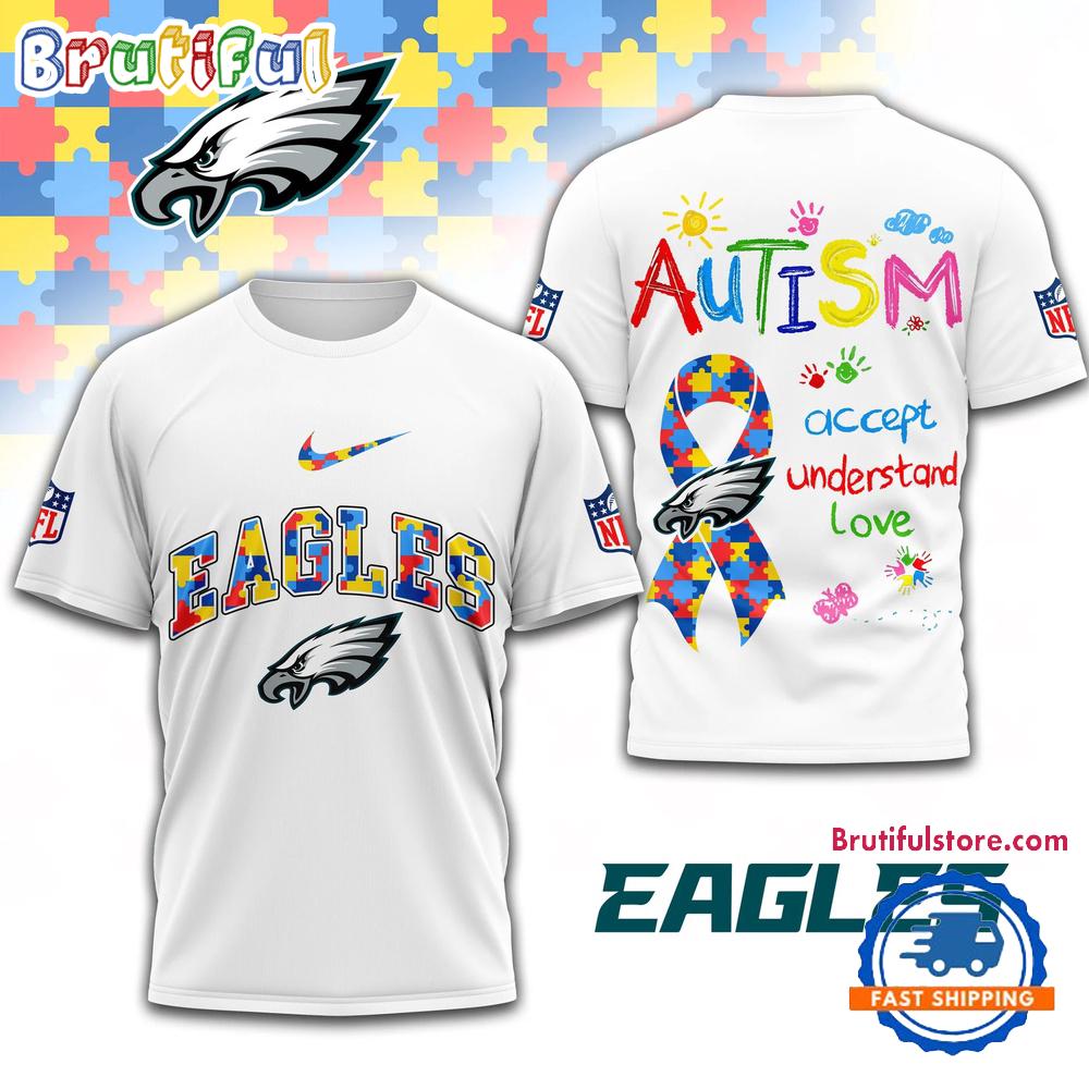 NFL Philadelphia Eagles Autism Awareness Accept Understand Love All Over Print Shirt