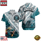 NFL Philadelphia Eagles Football American Flag Mascot Custom Name Aloha Hawaiian Shirt