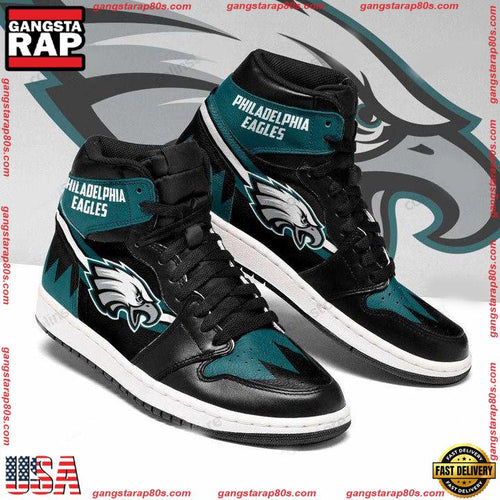 NFL Philadelphia Eagles Football Logo Team Air Jordan 1 Running Sneakers Shoes