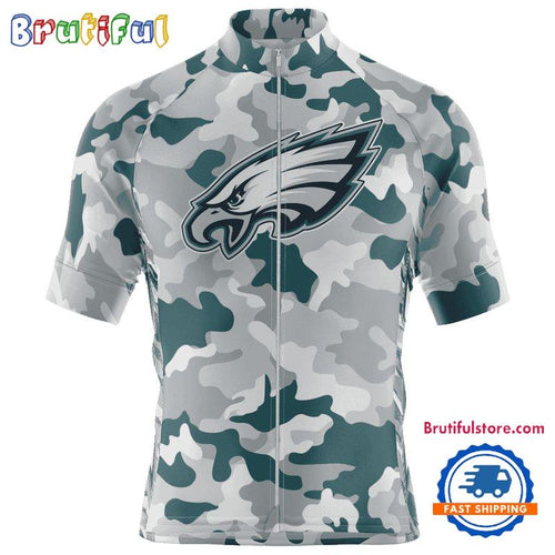 NFL Philadelphia Eagles Football Team Colorful Camo Cycling Jersey