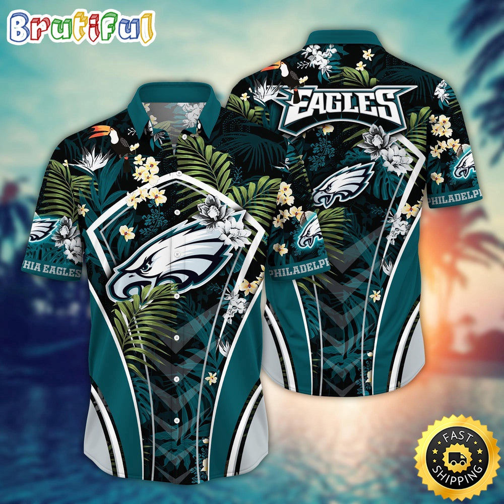 NFL Philadelphia Eagles Hawaii Shirt Flower Vibrant Beachy Shirts