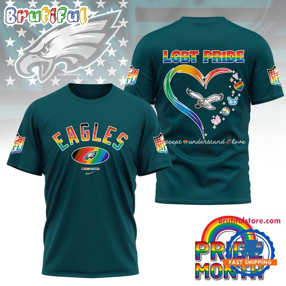 NFL Philadelphia Eagles LGBT Happy Pride Month 2025 3D T Shirt