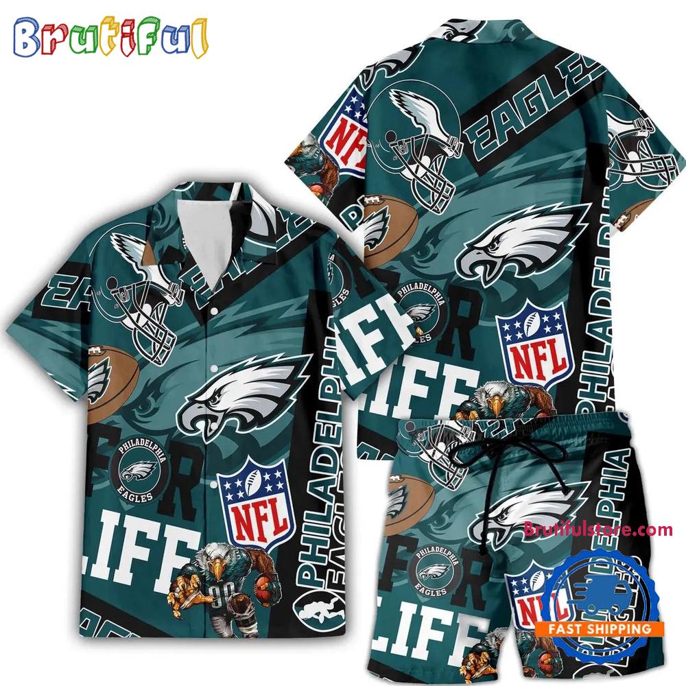 NFL Philadelphia Eagles Limited Edition For Life Hawaiian Shirt And Shorts
