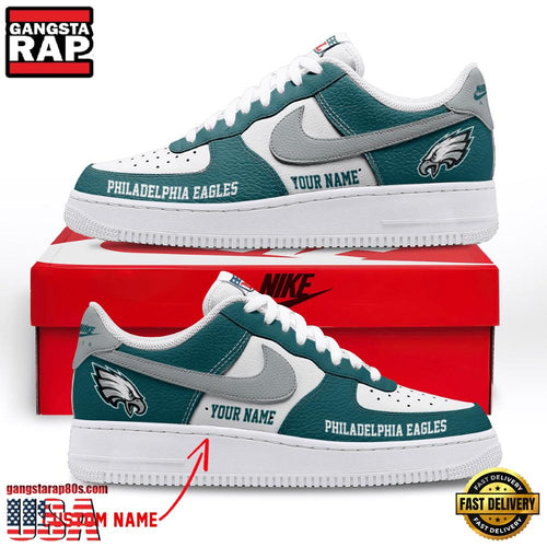 NFL Philadelphia Eagles New Design Custom Air Force 1 Running Sneakers Shoes