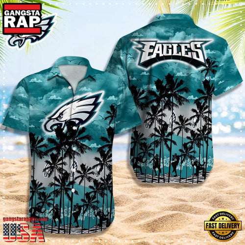 NFL Philadelphia Eagles Logo Team Aloha Hawaiian Shirt
