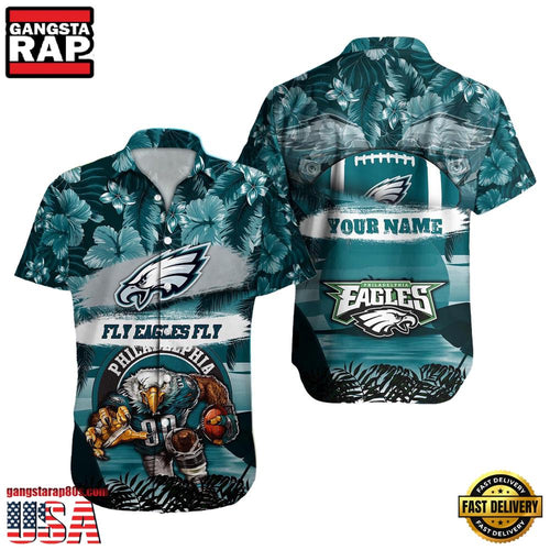 NFL Philadelphia Eagles Mascot Football Aloha Hawaiian Shirt
