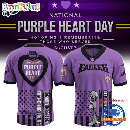 NFL Philadelphia Eagles Purple Heart Day Limited Edition Football Jersey