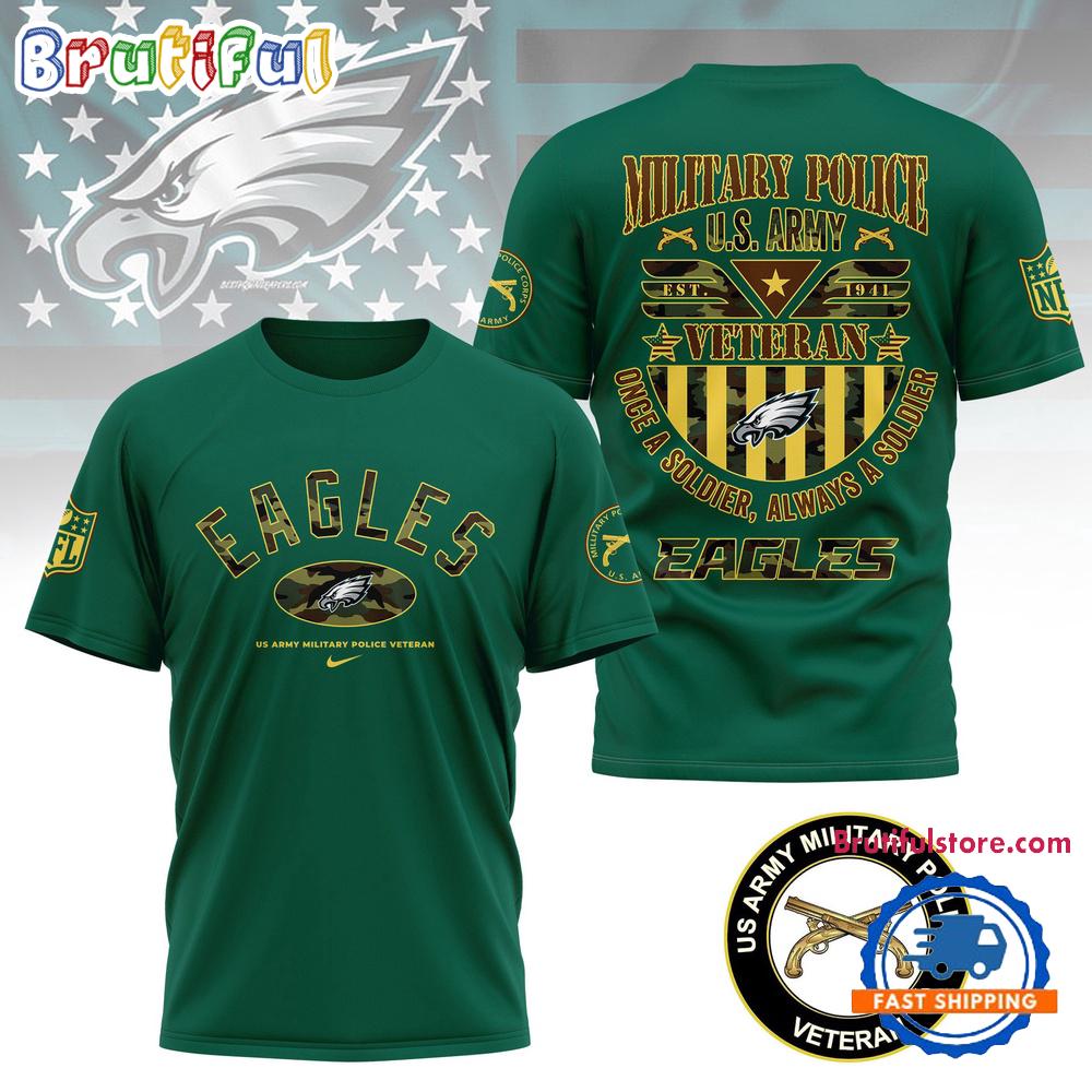 NFL Philadelphia Eagles US Army Military Police Veteran 3D Shirt