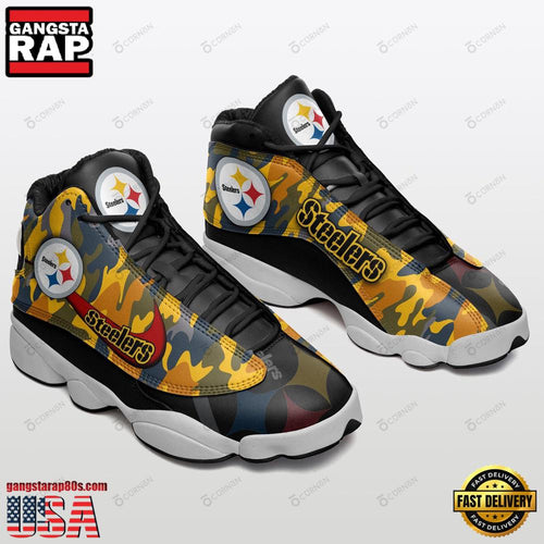 NFL PITTSBURGH STEELERS New Design Air Jordan 13 Running Sneakers Shoes Gift For Fans