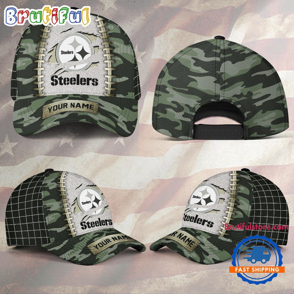 NFL Pittsburgh Steelers Camo Hunting Custom Name Classic Cap