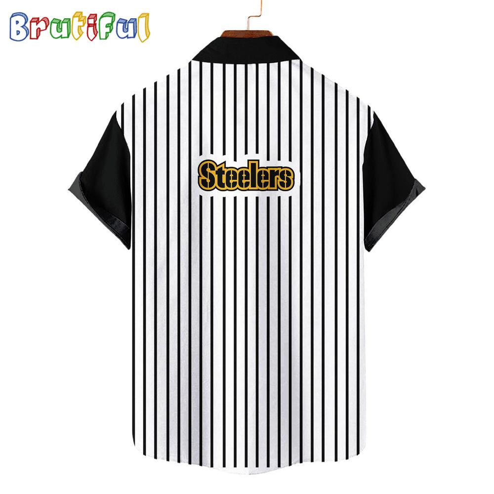 NFL Pittsburgh Steelers Classic Retro Mascot Line Summer Beach Hawaiian Shirt