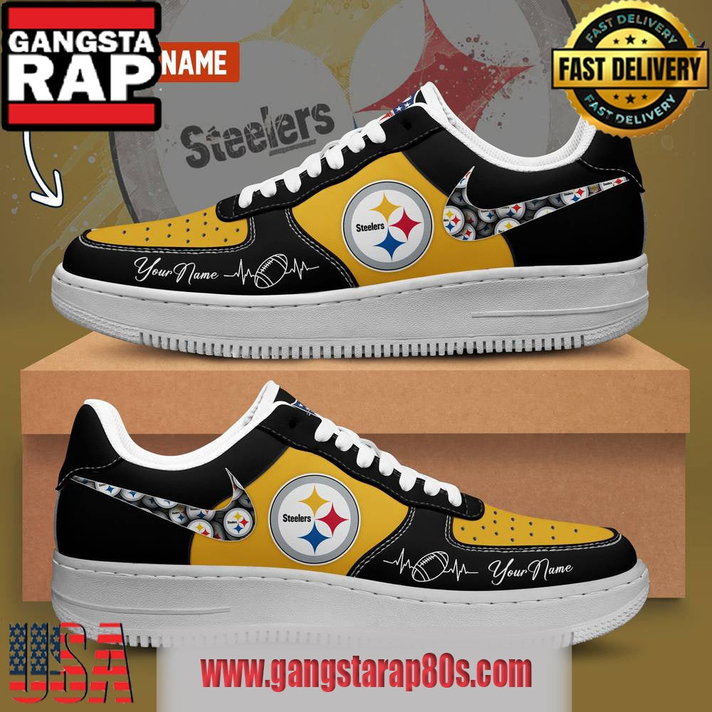 NFL Pittsburgh Steelers Custom Name Air Force 1 Running Sneakers Shoes