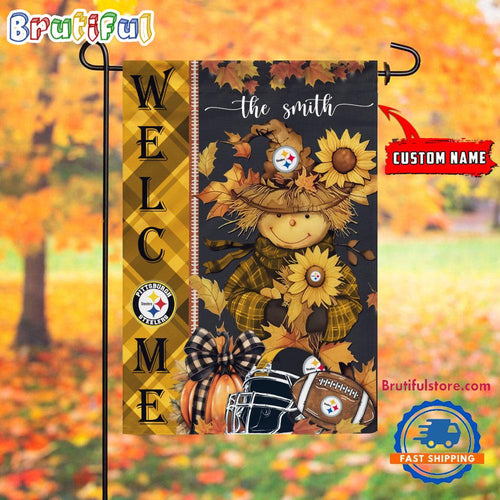 NFL Pittsburgh Steelers Football Special Scarecrow Halloween Garden Flag