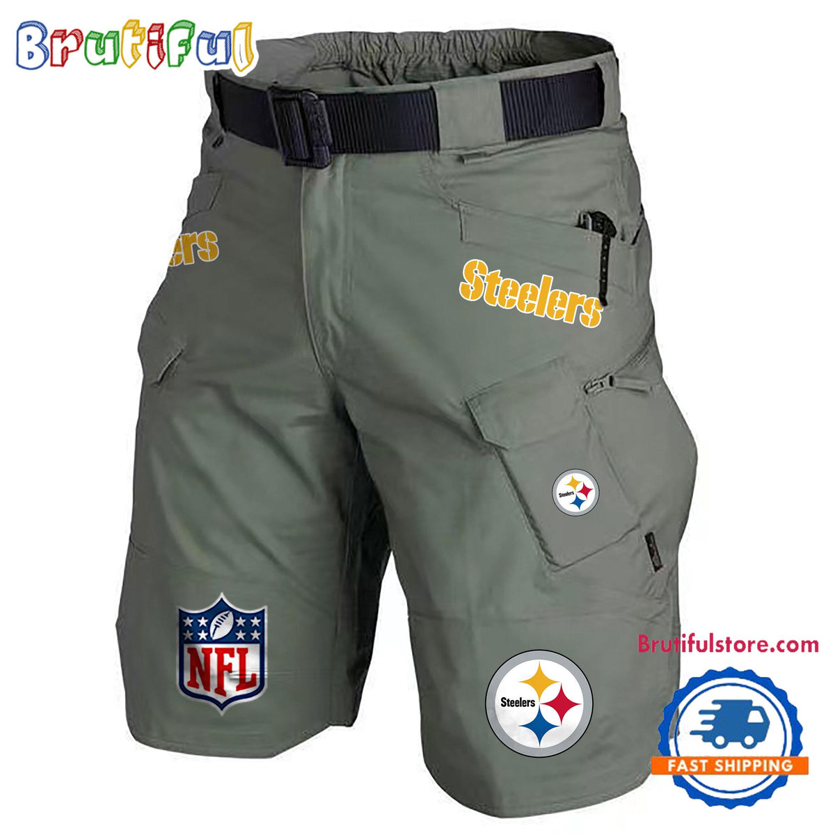 NFL Pittsburgh Steelers Football Team Military Tactical Shorts