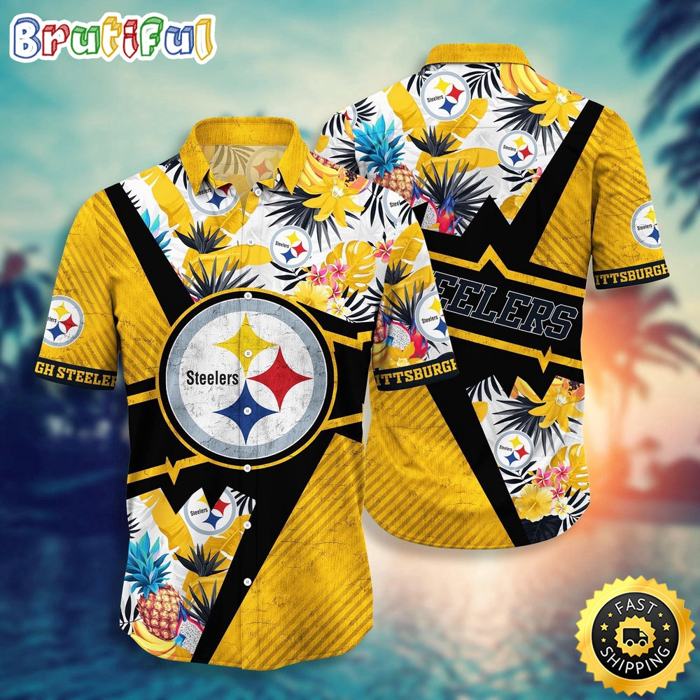 NFL Pittsburgh Steelers Hawaii Shirt Flower Island Inspired Apparel