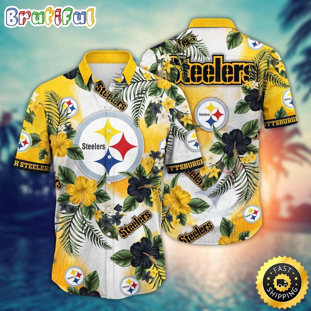 NFL Pittsburgh Steelers Hawaii Shirt Flower Trendy Floral Tops