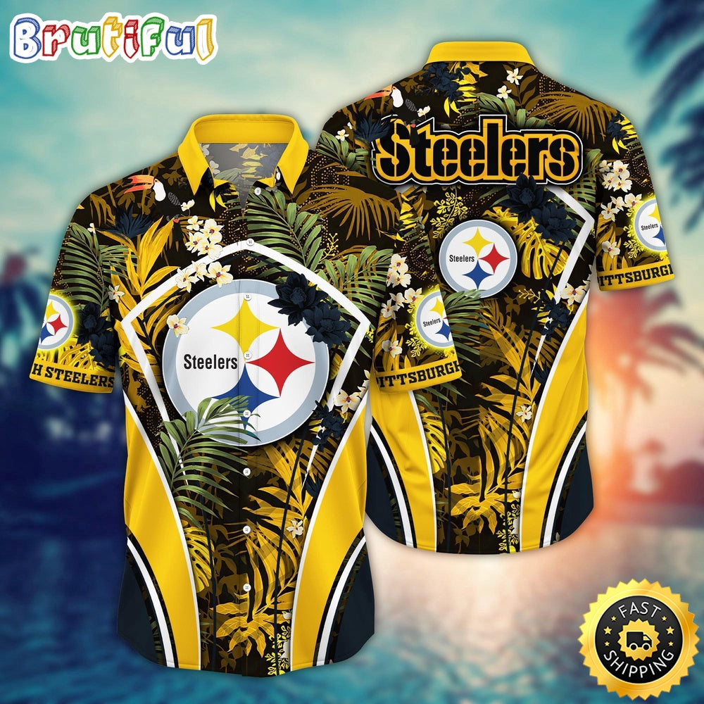 NFL Pittsburgh Steelers Hawaii Shirt Flower Vibrant Beachy Shirts