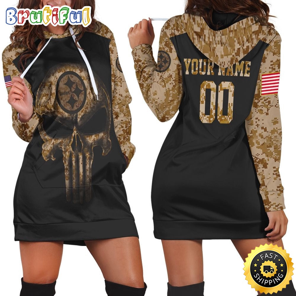 NFL Pittsburgh Steelers Hoodie Dress American Flag