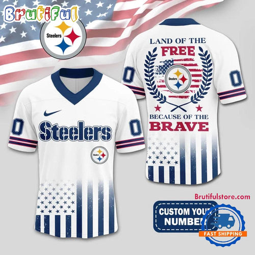 NFL Pittsburgh Steelers Land Of The Free Because of The Brave Football Jersey