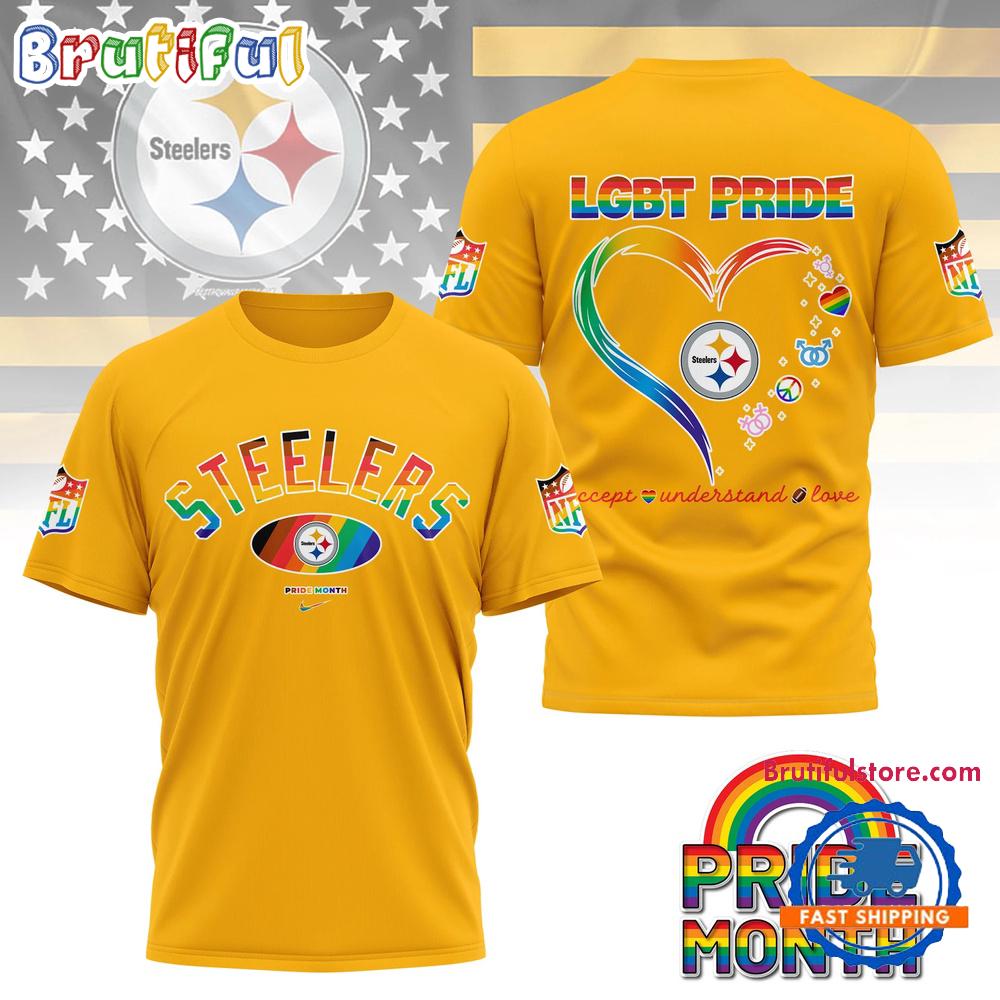 NFL Pittsburgh Steelers LGBT Happy Pride Month 2025 3D T Shirt