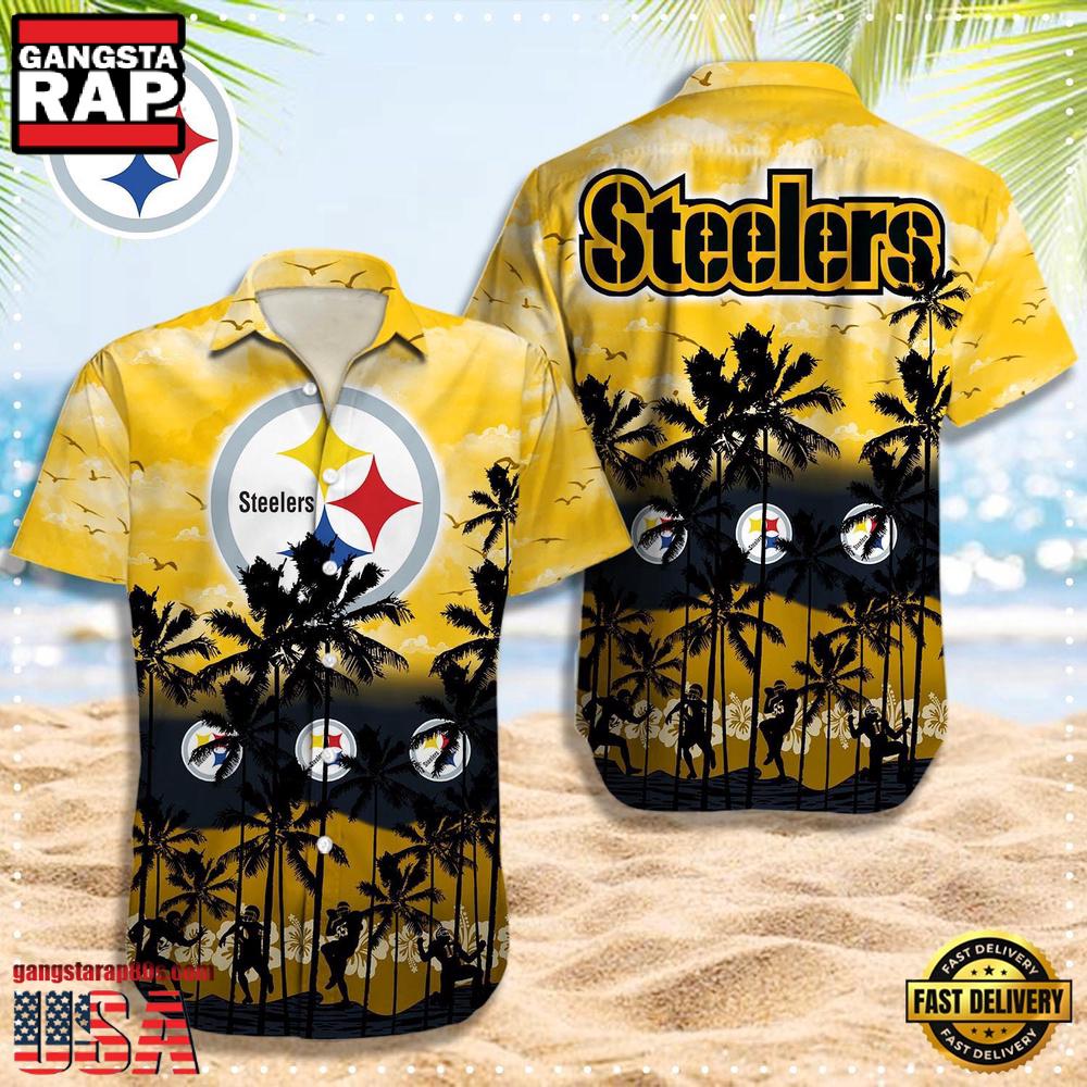 NFL Pittsburgh Steelers Logo Team Aloha Hawaiian Shirt