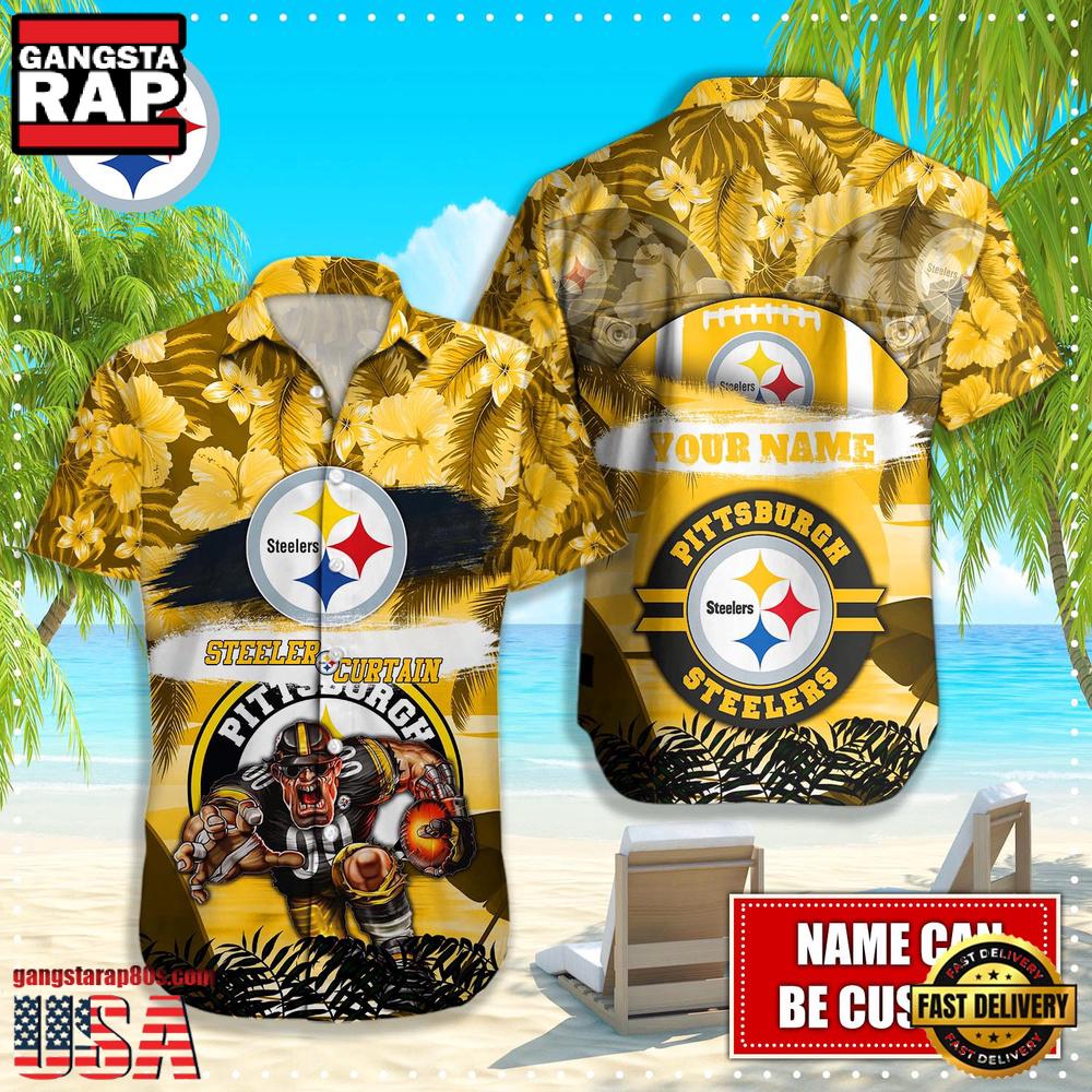 NFL Pittsburgh Steelers Mascot Football Aloha Hawaiian Shirt