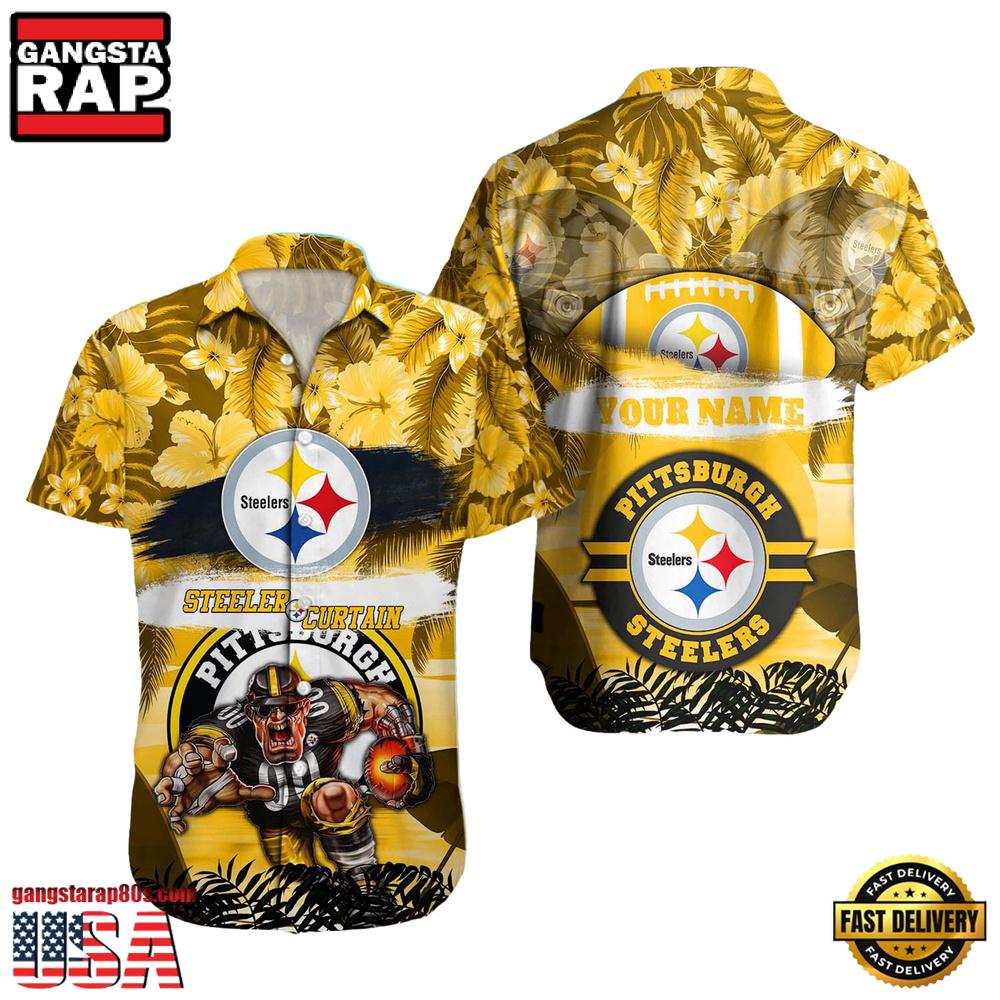 NFL Pittsburgh Steelers Mascot Football Aloha Hawaiian Shirt
