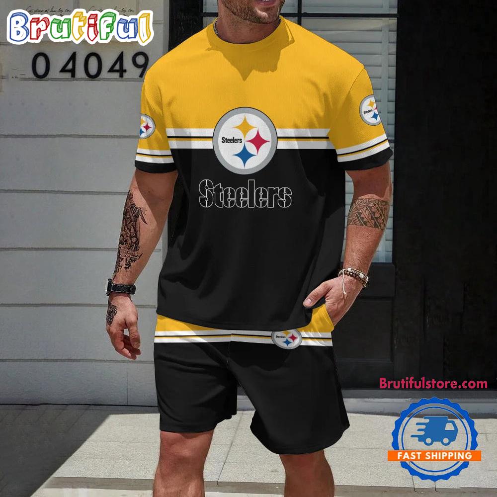 NFL Pittsburgh Steelers New Design T Shirt And Shorts Set