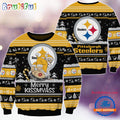 Pittsburgh Steelers NFL 2024 Merrykissmyass Funny Santa Claus Christmas Ugly Sweater